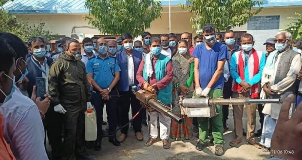 गरुडा नगरपालिकामा डेंगु रोग विरुद्धको धुवाँ अभियान सुरु।