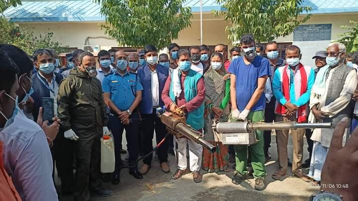 गरुडा नगरपालिकामा डेंगु रोग विरुद्धको धुवाँ अभियान सुरु।