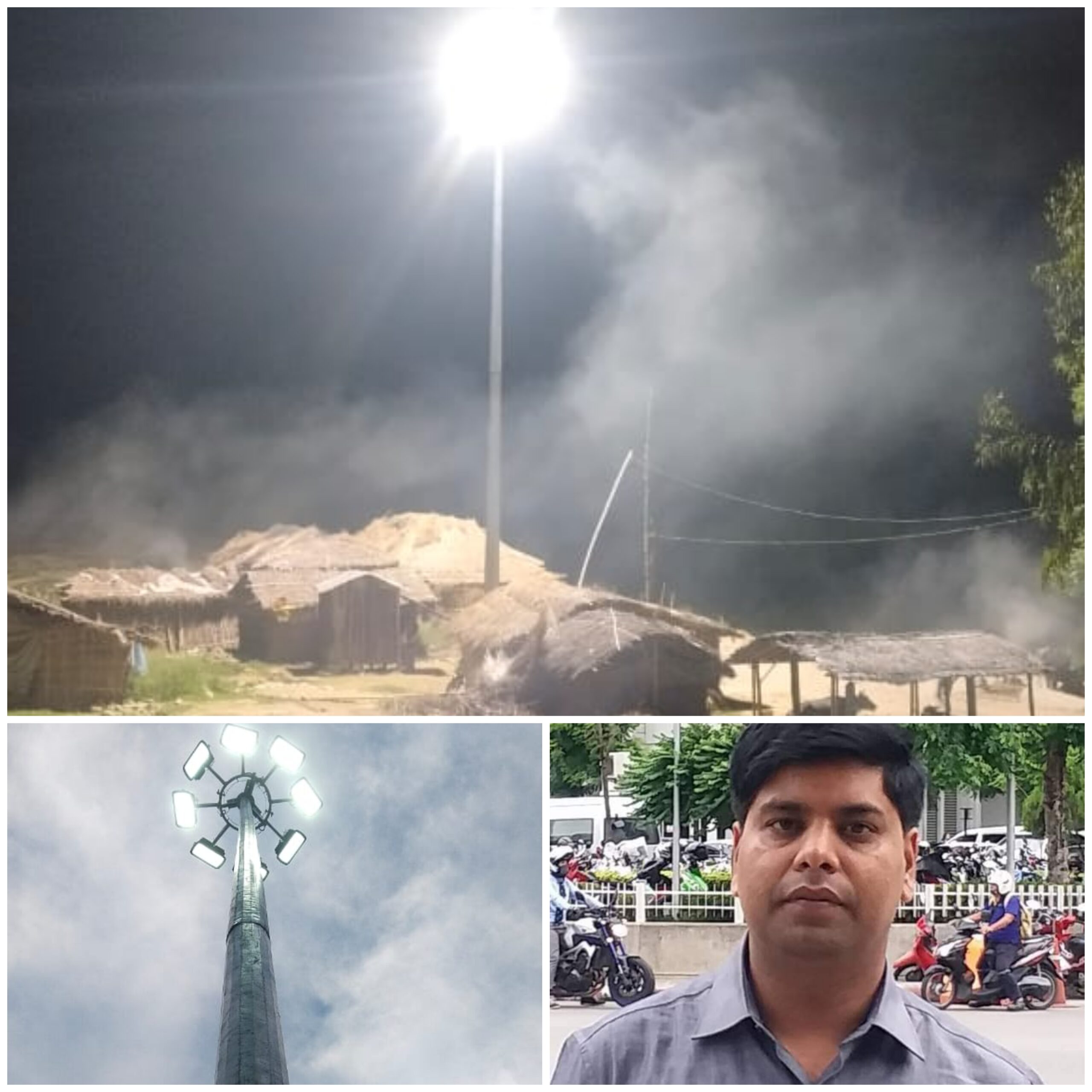 बौधिमाई -२ इनर्वामा युवा नेता दिलीप पटेलको विशेष पहलमा टावर लाईट जडान ।