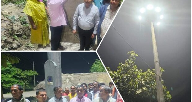 उज्यालो अभियान अंतर्गत वृन्दावनमा नगर प्रमुख कुर्मीद्धारा टावर लाईटको उदघाटन।