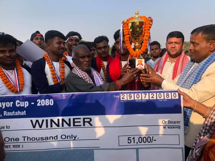 बौधिमाई मेयर कपको फाइनल उपाधि अजगैबीलाई ।