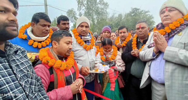 मा.उपेन्द्र यादवद्वारा बाराको करैयामाईमा टियर नदिको पुल उद्घाटन।