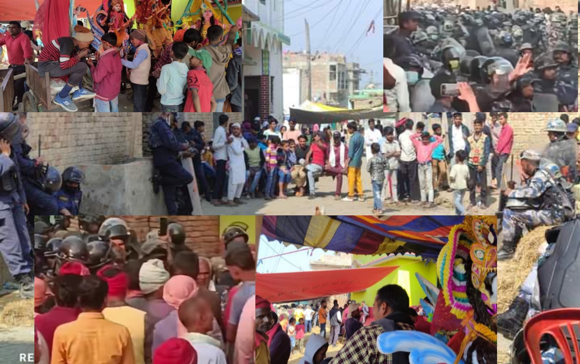 रौतहटको ईशनाथमा सरस्वतीको मुर्ति सेलाउन बिषयमा झडपपछि कर्फ्यु आदेश ।
