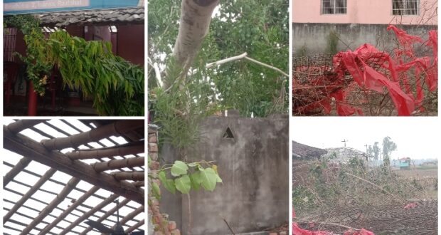 बौधिमाई-२ इनर्वा हावाहुरीले प्रभावित, ज्ञानकुञ्ज बोर्डिंग स्कुलमा १० लाखको क्षति ।
