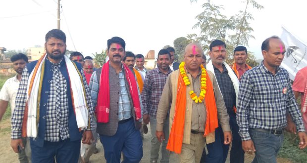 रौतहट-२ मा जसपा नेपालका उम्मेदवार रामआशिष यादवको बौधिमाईमा घरदैलो अभियान