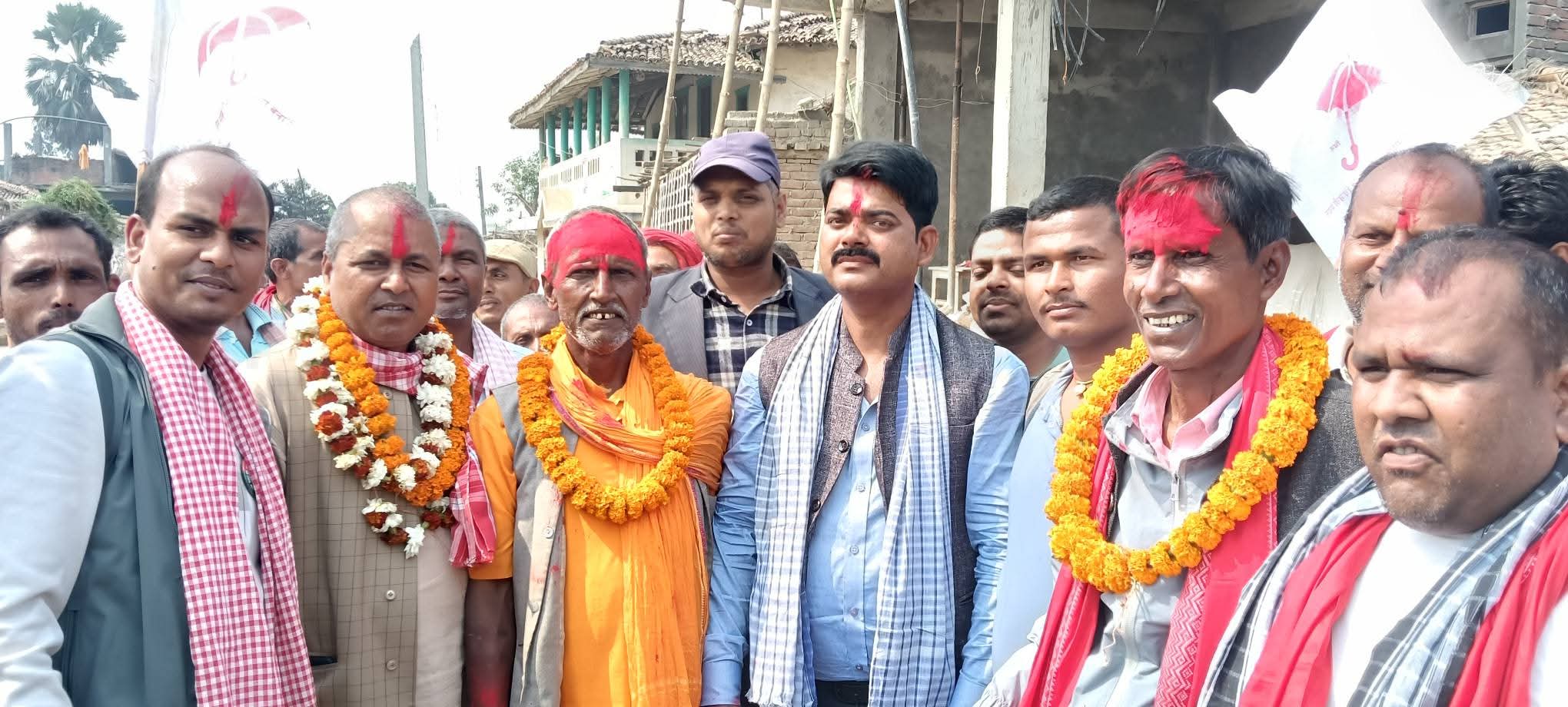 बौधिमाई-५ कोपवामा जसपा उम्मेदवार रामअशिष यादवको घरदैलोमा भव्य स्वागत