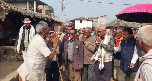 अन्तिम चुनाव भन्दै गोविन्द चौधरीको कर्कच र टिकुलीयामा मतदाता भेटघाट